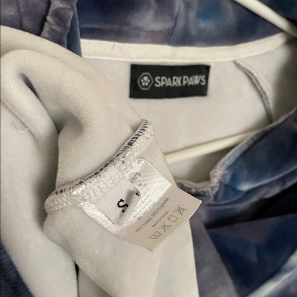 Sparkpaws Blue Velour Tie-Dye Hoodie - Picture 4 of 4